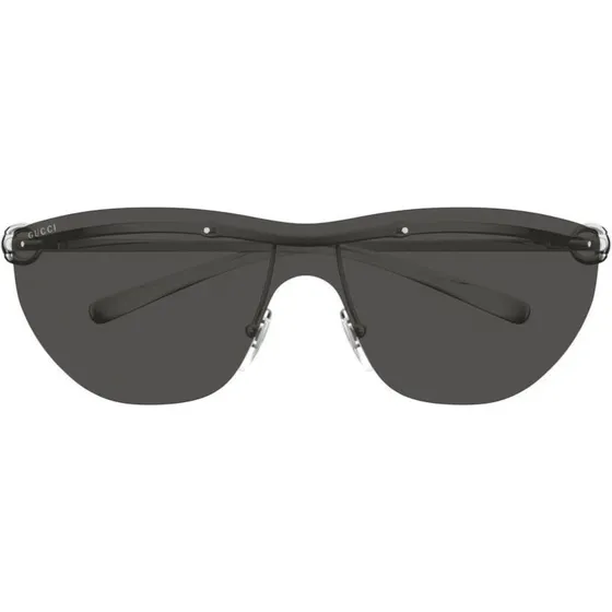 Gucci GG1700S Lunettes de Soleil Masque Argentées et Verres Gris