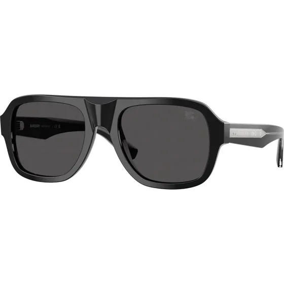 Burberry Homme BE4478 Lunettes de Soleil Pilote Noir et Gris