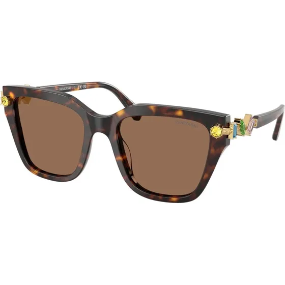 Swarovski Lunettes de Soleil SK6041 - Acétate Géométrique Tortue Marron