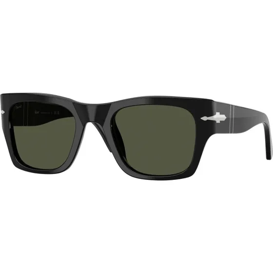 Persol PO3384S 95/31 Lunettes de Soleil Carrées en Acétate Noir et Vert