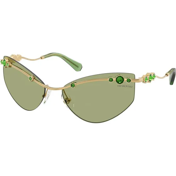 Swarovski Lunettes de Soleil SK7039 Or et Vert - Géométrique