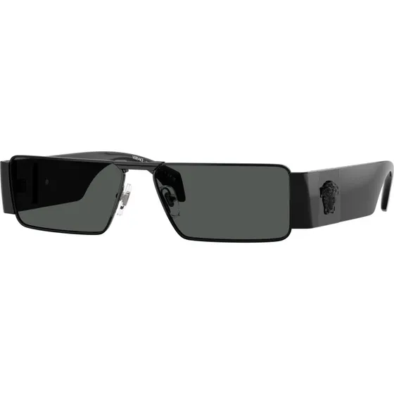 Versace Homme VE2286 Lunettes de Soleil Carrées Métal Noir et Gris