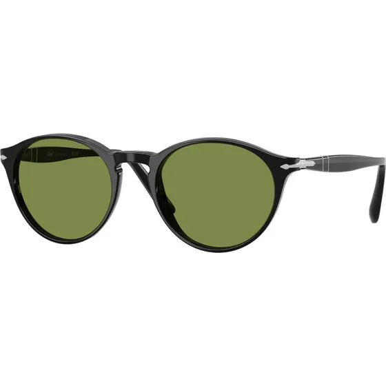 Persol PO3092SM 95/4E : Lunettes de soleil rondes en acétate noir et vert