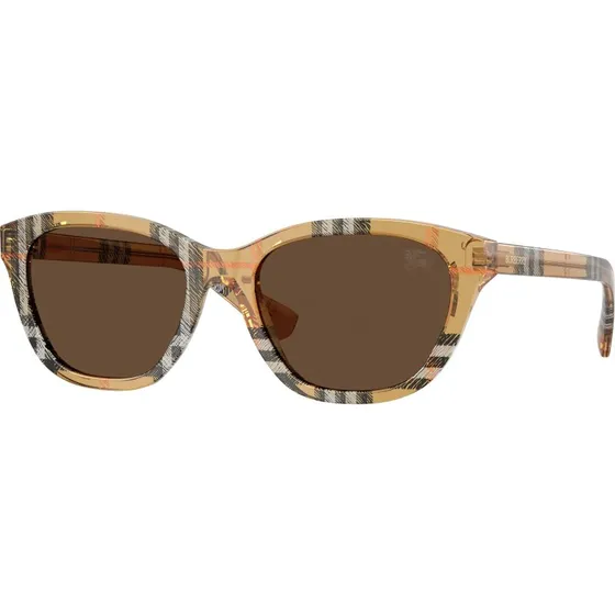 Burberry BE4486 Lunettes de Soleil Carrées en Acétate Marron