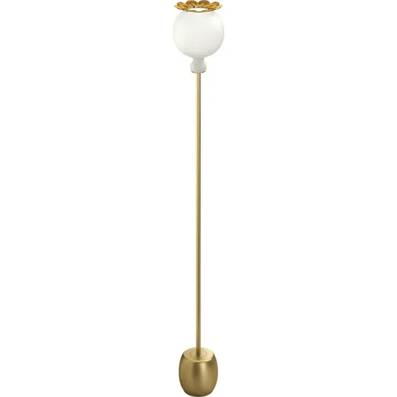 Lampadaire Opyo KDLN en Laiton et Verre Opalin