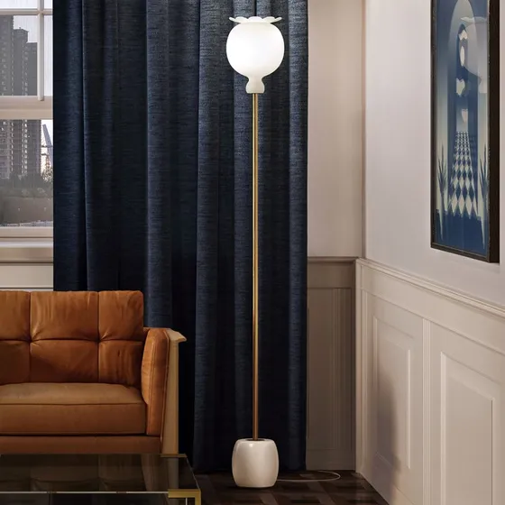 Opyo Lampadaire Blanc Kundalini - Design Organique en Métal