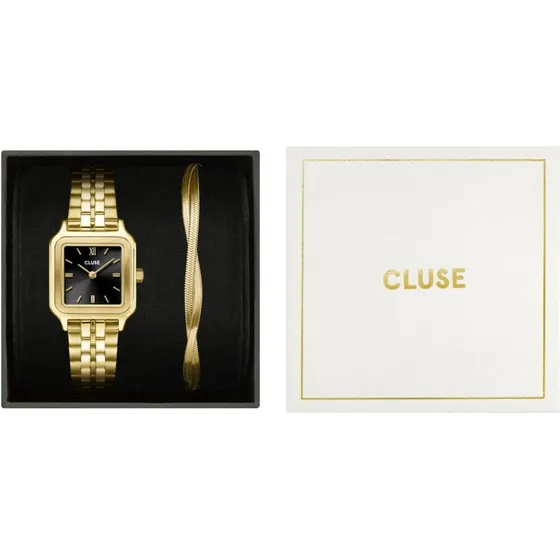 Cluse Gracieuse Petite CG11802, Montre Or Noir avec Bracelet Serpent