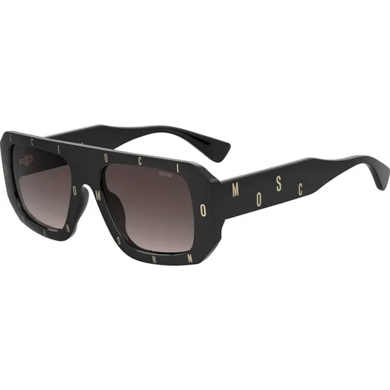 Moschino MOS129/S Lunettes de Soleil Carrées Noires et Grises