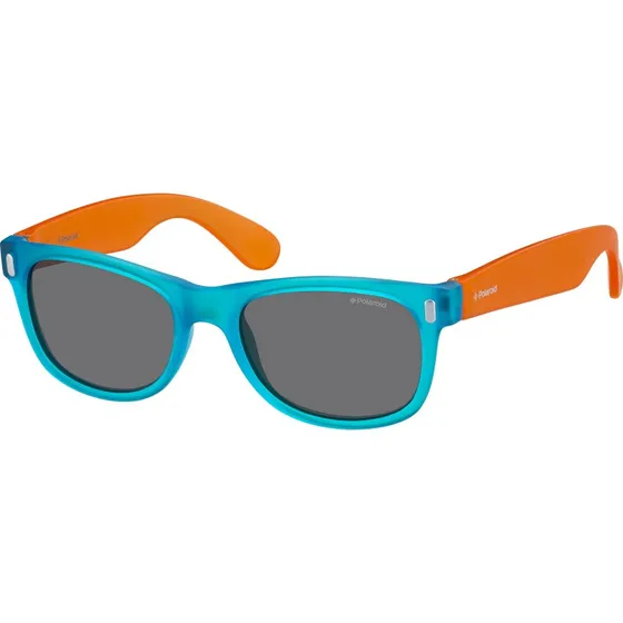 Polaroid Enfant P0115 Lunettes de Soleil Carrées Bleues et Grises
