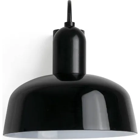 FARO BARCELONA Applique murale Tatawin, noir, acier et verre, Ø 18,4 cm