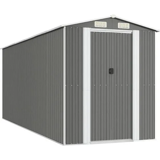 VidaXL Abri de jardin gris clair 192x523x223 cm acier galvanisé