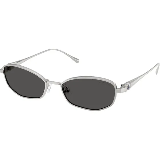 Swarovski SK7042 Lunettes de Soleil Métal Argent et Verres Gris