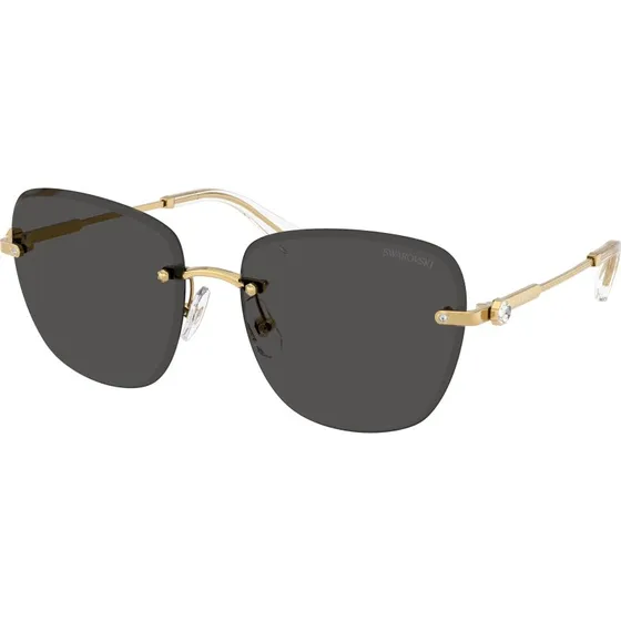 Swarovski SK7043 Lunettes de Soleil Carrées en Métal Or et Gris