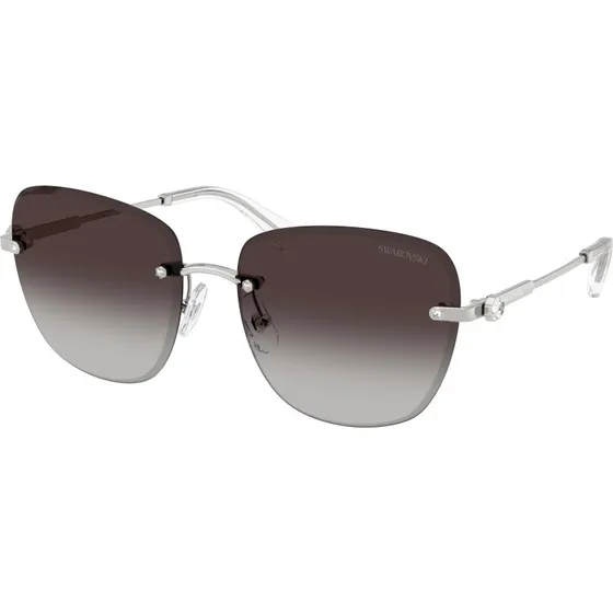 Swarovski SK7043 40018G - Lunettes de soleil carrées en métal argent