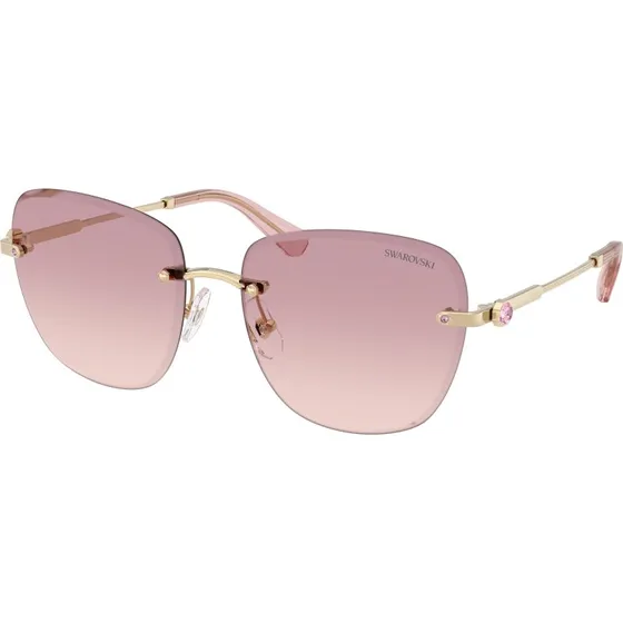 Swarovski SK7043 Lunettes de Soleil Carrées en Métal Doré