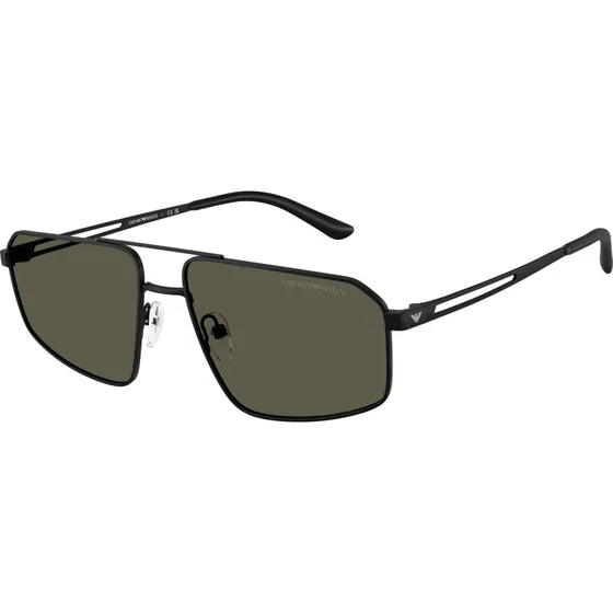Emporio Armani EA2173 Lunettes de soleil Aviateur Métal Noir et Gris
