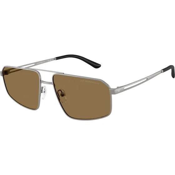 Emporio Armani EA2173 Lunettes de soleil Pilote Métal Gris Marron