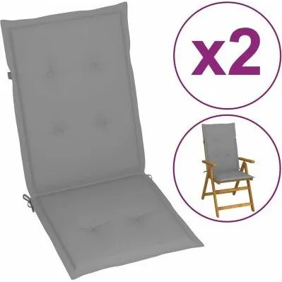 Vidaxl - Coussins de chaise jardin 2 pcs gris 120x50x3 cm