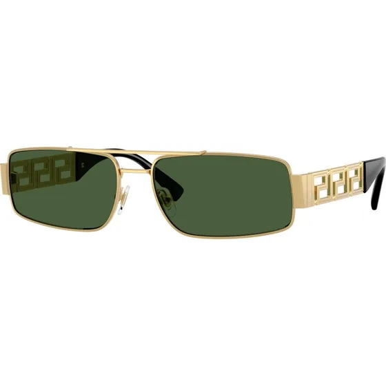 Versace Homme VE2257 Lunettes de Soleil Carrées en Métal Or et Vert