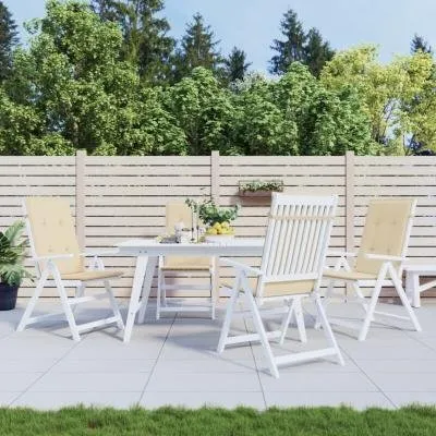 vidaXL Coussins de chaise jardin dossier haut lot de 4 beige 120x50x3 cm