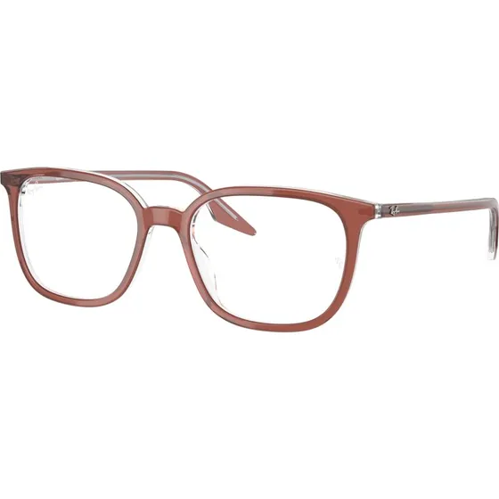 Ray-Ban RX5406 Lunettes Optiques Carrées en Acétate Marron Transparent