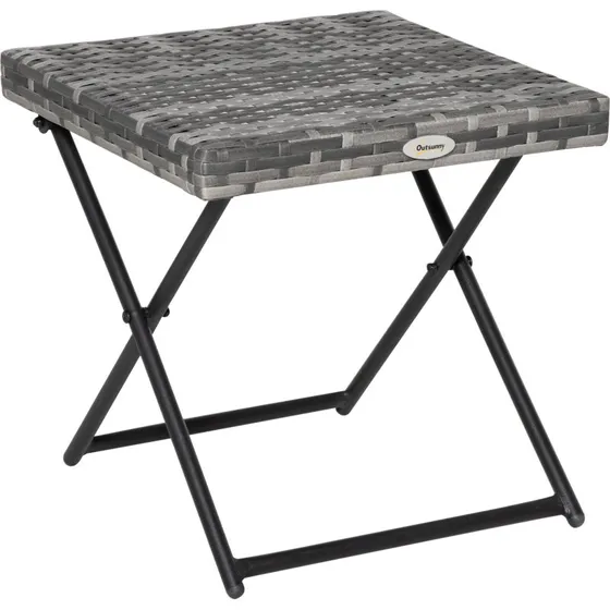 Outsunny Table basse pliable 40x40x40 cm gris