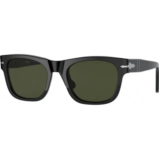 Persol PO3269S 95/31 Lunettes de Soleil Carrées en Acétate Noir et Vert
