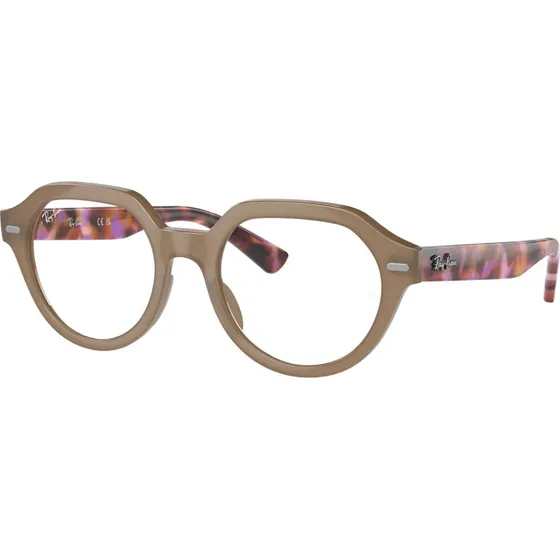 Ray-Ban RX7214 GINA - Monture Optique Carrée en Acétate Beige