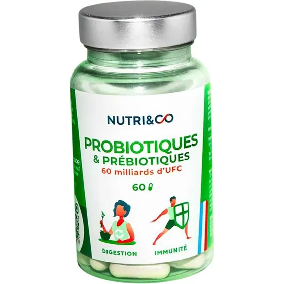 Nutri&Co Probiotiques & Prébiotiques Vegan 60 Gélules