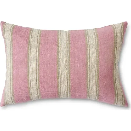 HKLIVING Coussin Tissé Rayé 60x40 cm Rose Poudré