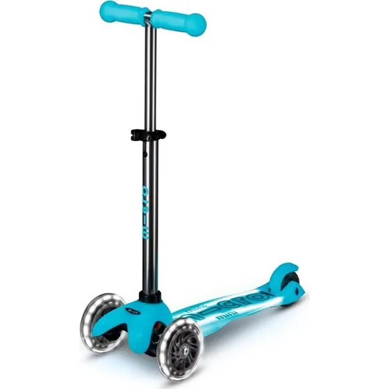 Micro Mini Deluxe Glow LED Aqua - Trottinette 3 Roues Enfant