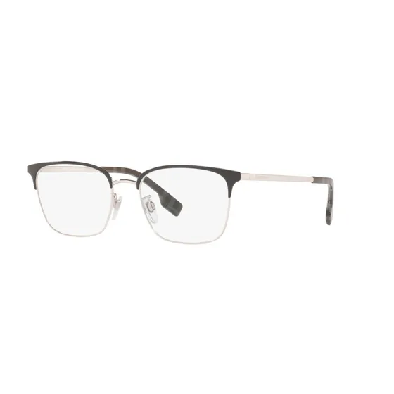 Burberry Homme BE1338D 1005 - Lunettes Optiques Carrées en Métal Gris