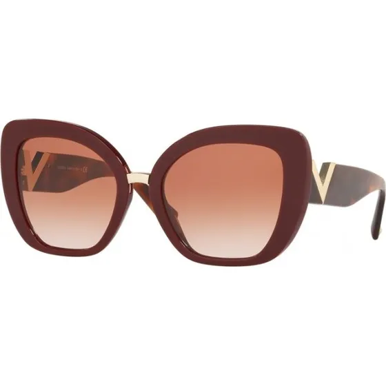 Valentino VA4057 Lunettes de Soleil Papillon Rouge et Marron