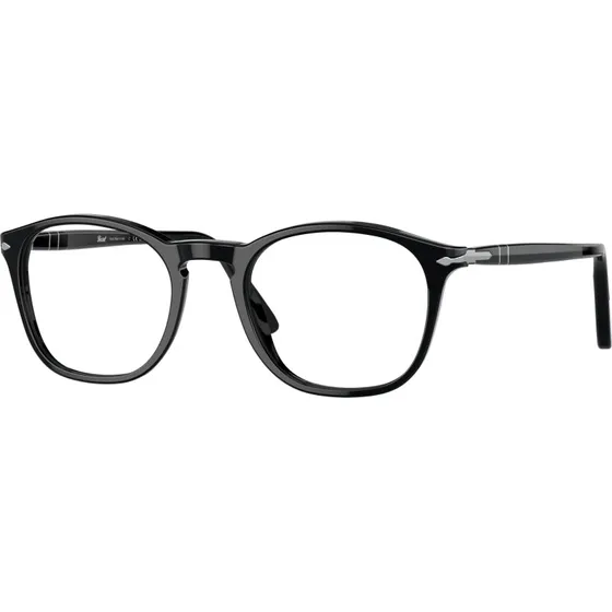 Persol PO3007VM 95 - Monture Optique Carrée en Acétate Noir Transparent