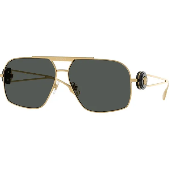 Versace Homme VE2269 Lunettes de Soleil Géométriques Acier Or
