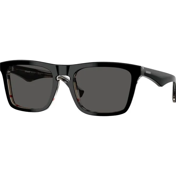 Burberry Homme BE4434 Lunettes de Soleil Carrées en Acétate Noir et Gris