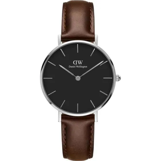 Daniel Welllington Petite Montre Femme Noir Cuir