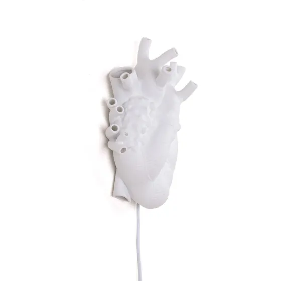 Seletti Applique Murale Cœur en Porcelaine Blanche