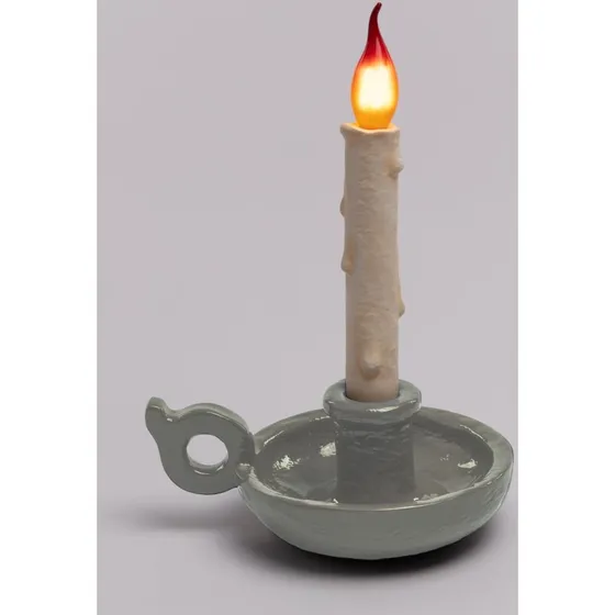 SELETTI Lampe à poser Bugia Blow ToGo Gris