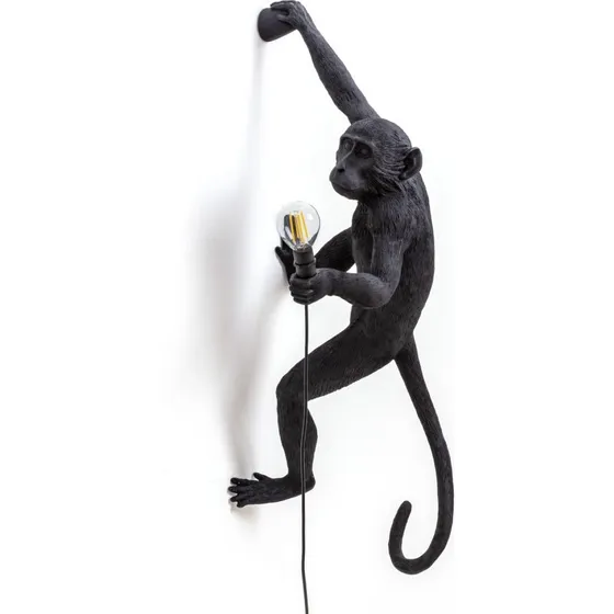 Seletti Monkey Suspension Droite Applique Murale Extérieure Noire