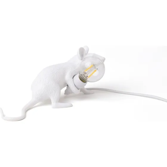 Seletti Mouse Lop Lampe à Poser Blanche - Design Marcantonio