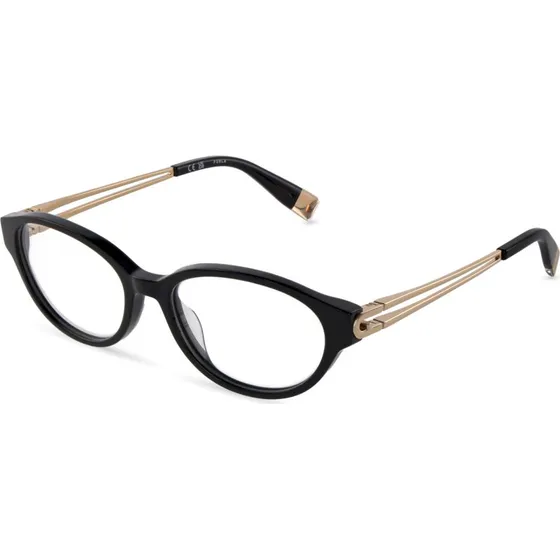 Furla VFUB31 700Y Montures Optiques Rondes en Acétate Noir