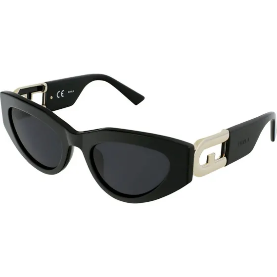 Furla SFU419 Lunettes de soleil Cat Eye en Acétate Noir et Gris