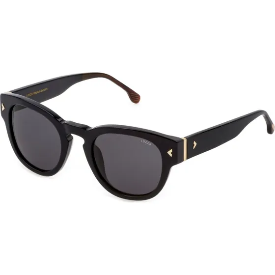 Lozza SL4263 Agrigento 2 Lunettes de Soleil Rondes en Acétate Noir
