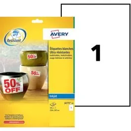Avery J4775-10 Étiquettes Ultra-Résistantes 210 x 297 mm Blanc