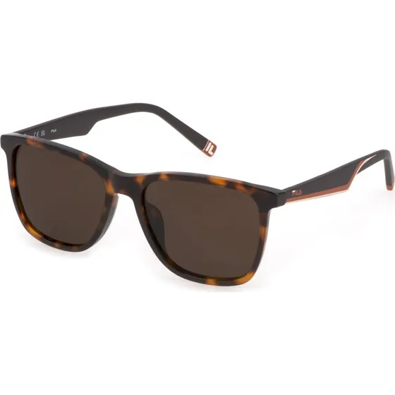 Fila Homme Lunettes de Soleil SFI461 C10P Acétate Carré Havane