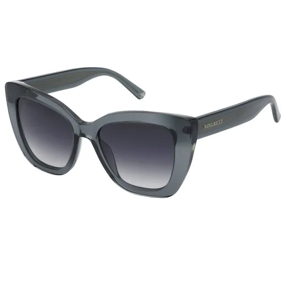 Nina Ricci SNR376 819 Lunettes de Soleil Carrées en Acétate - Gris Fumée