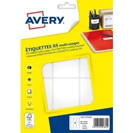 Avery Étiquettes Blanches 80 x 45 mm - ETE006