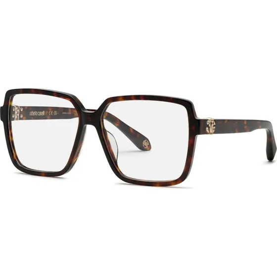 Roberto Cavalli VRC050M 743 Lunettes Optiques Carrées en Acétate Havane