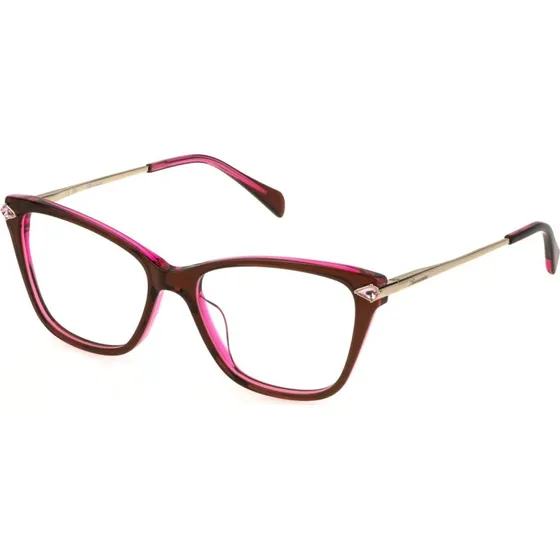 Blumarine VBM842S 06LZ Lunettes Optiques Carrées Marron et Fuchsia